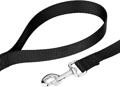 Country Brook Petz - Everyday Nylon Dog Collar and Leash - 10+ Cool Colors (1 Inch, Large, Black)