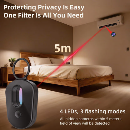 Hidden Camera Detector 2026 Upgraded, Anti Spy Camera Finder Hidden Devices Detector Privacy Pen Camera Scanner with 720H Battery Life & 3 Working Modes for Travel Hotel Home Bathroom Office (Black)