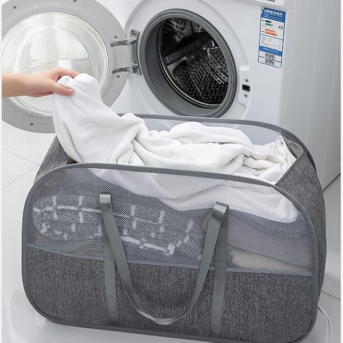95L Collapsible Laundry Basket, Foldable Pop-Up Hamper