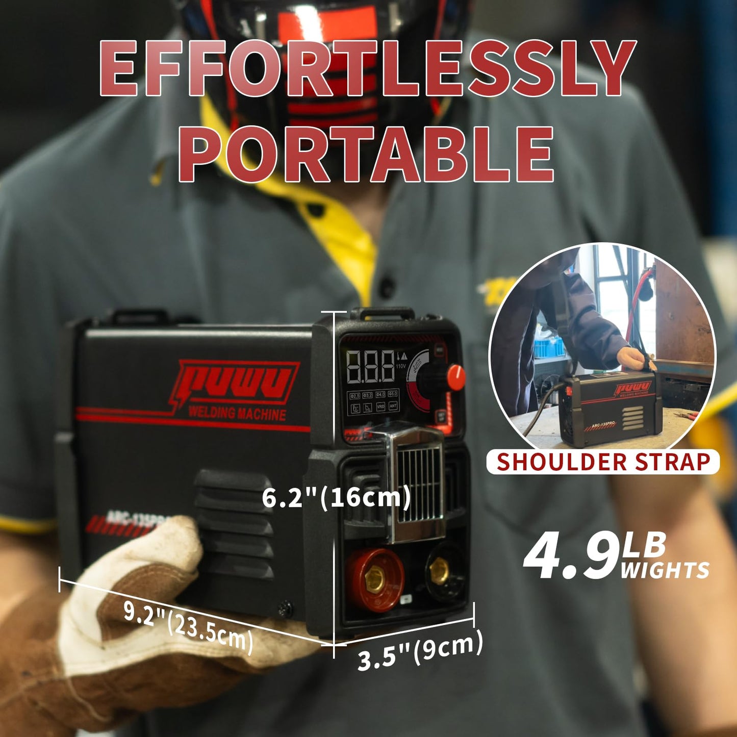 110V 135A Stick Welder Lift Tig Welder Digital Welding Machine with Overheat Protection,Electrode, Digital Screen, Quick Connector with Hot Start - MINI MMA Arc Welder with Lift TIG Torch