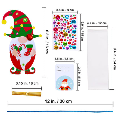 Winlyn 24 Sets Christmas Craft Kits - Winter Crafts DIY Gnome Ornaments & Decorations Art Sets with Foam Stickers for Kids Holiday Seasonal Home & Classroom Activities Party Favors