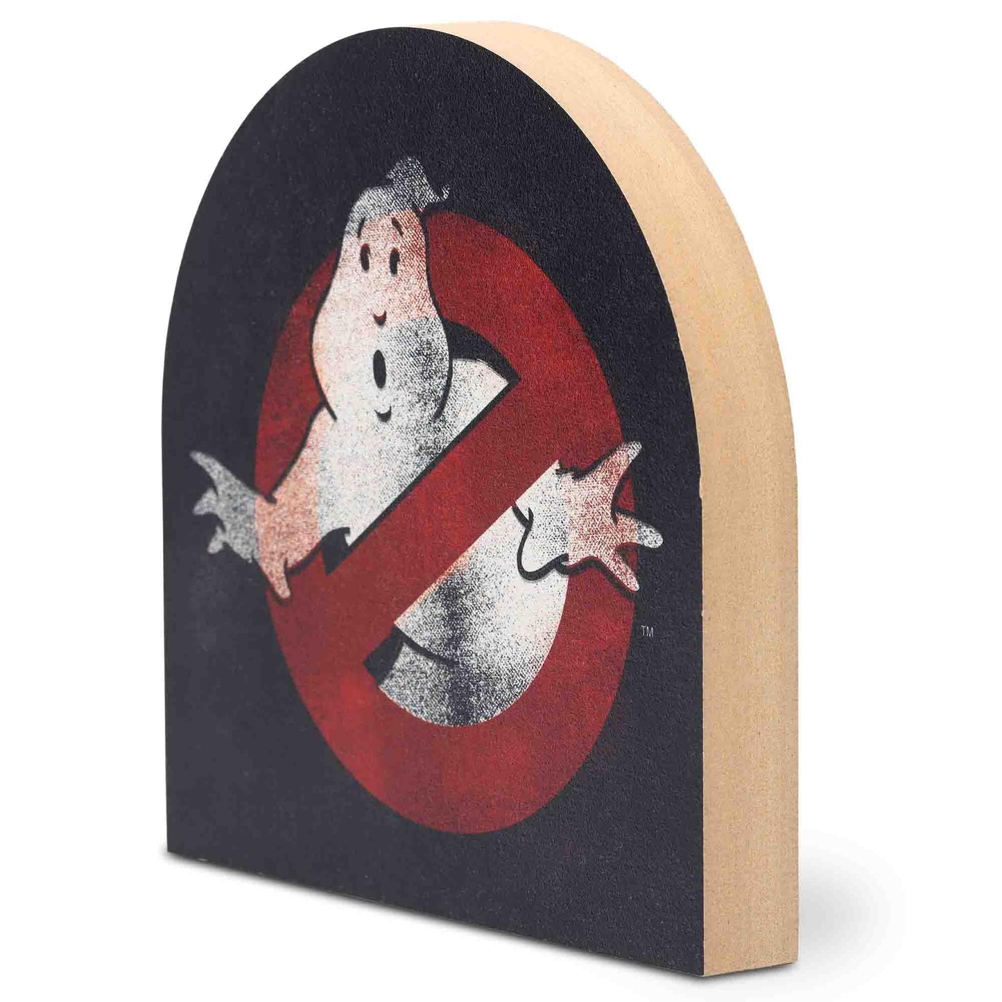 Ghostbusters Logo Shelf Sitter Decoration - Fun Wood Block Sign for Movie Room or Halloween Decor