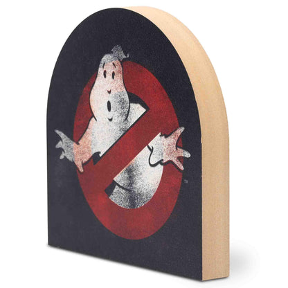 Ghostbusters Logo Shelf Sitter Decoration - Fun Wood Block Sign for Movie Room or Halloween Decor