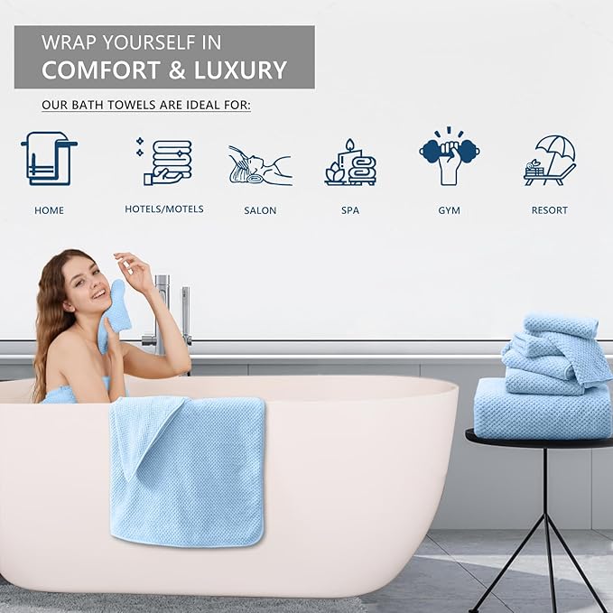 Extra Large Bath Towel Set of 4, Oversized Bath Sheet Super Soft Highly