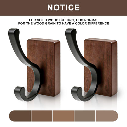 MIWSDCX Wooden Wall Coat Hooks, 4 Pack Coats, Towels, Keys Country-Style Heavy-Duty Towel Hook,Wall-Mounted Hooks, Hooks Suitable for Bedroom, Entrance, Bathroom, Doorway，Hooks Wall Mounted