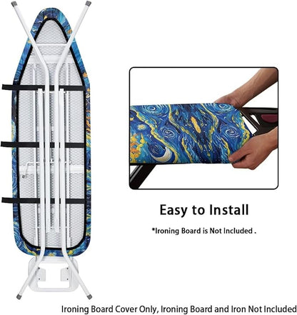 Moon Print Ironing Board Cover and Pad Washable Thick Padding Heavy Duty Iron