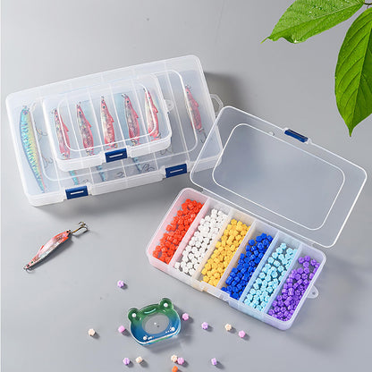 Farmer Mani 2 PACK Transparent Plastic Bead Organizers (6 Grids),Craft Organizers and Storage Beads Organizer, Art DIY, Crafts Jewelry Storage, Fishing Tackles, Size 7.48 x 3.94 x 1.38 in