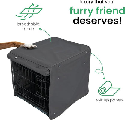 Molly Mutt I'm a Realist Dog Crate Cover, 100% Cotton Canvas Cover with 2 Roll-Up Panels, Ideal for Dog or Cat Crate, Durable, Washable, and Free of Harmful Chemicals, 30" x 19" x 21"