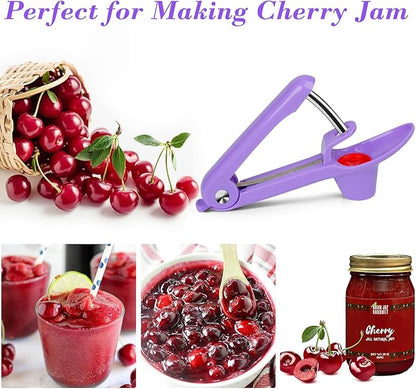 Cherry Pitter Tool Pit Remover, Cherry Core Remover Tool with Space-Saving Lock Design, Heavy-Duty Cherry Pit Remover for Kids / Making Cherry Jam