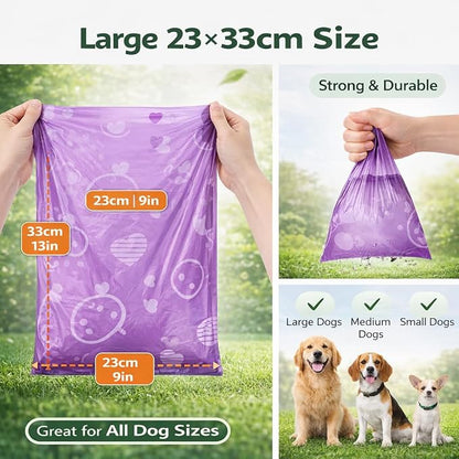 BPI Certified Compostable Dog Poop Bags 120 Count, Extra Thick Leak-Proof Pet Waste Bags, ASTM D6400 Biodegradable, 9 x 13 Inches for Small & Large Dogs