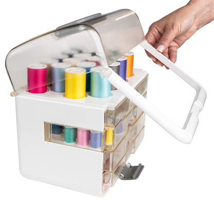 Singer Sew-It-Goes, 224 Piece - Sewing Kit & Craft Organizer - Sewing Case Storage with Machine Sewing Thread, White