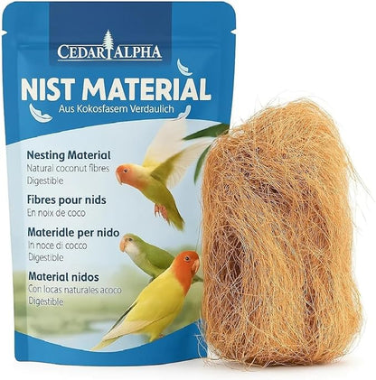 Premium Coconut Fiber for Bird Nests - Canary Nesting Material Coconut Bird Nest Finch Coconut Fiber Loose Bedding Substrate for Laying Eggs,Resting Materials, Hummingbird Parakeet 40g/1.4 oz