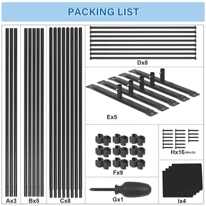 AKTOP 4 Panel Room Divider, 6FT Portable Wall Divider for Room Separation, 88"W Fabric Partition Room Dividers and Folding Privacy Screens, Freestanding Room Separators for Home Office Bedroom, Black
