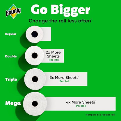 Bounty Select-A-Size Paper Towels, 2 Triple Rolls = 6 Regular Rolls