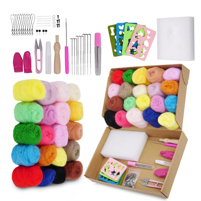 Catopia Needle Felting Kit,Wool Roving 20 Colors Set,Tools for Felted Animal Needle Felting Supplies,Needle Wool Felting Tools Kit