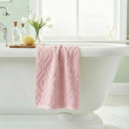 Artoid Mode 1 Pc Pink 3D Diamond Grid Jacquard Hand Towels