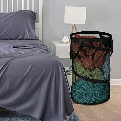 BATTOO 2 Pack Large Collapsible Laundry Basket Foldable Mesh Pop Up Hamper