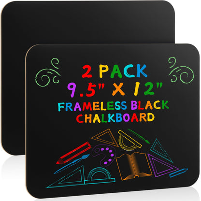 Humyoun 2 Pcs Chalk Board for Kids Bulk 9.5" x 12" Double-Sided Wooden Frameless Chalkboard Sign Blackboard for Kids Student School Classroom Home Office Restaurant Birthday Party Favors