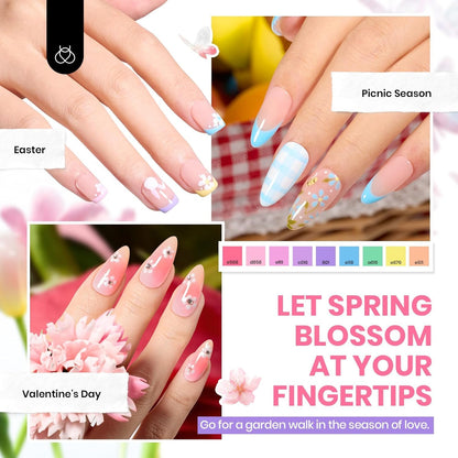 Beetles Gel Nail Polish Kit with U V Light -54 Pcs Gel Nail Kit Four Seasons Glow 32 Colors Set with Base Matte & Glossy Top Coat Soak Off Home DIY Manicure Nails Beginners Gifts for Women Teen Girls