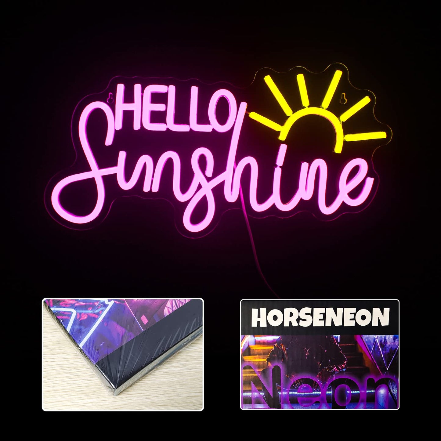 Horseneon Good Food Good Mood Neon LED Sign, Food Neon Signs for Wall Decor, Good Food Good Mood Neon Light with USB Powered for Snack Shop, Restaurant, Fast Food