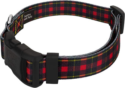Country Brook Petz - Buffalo Plaid Everyday Dog Collar and Leash - Plaid and Argyle Collection Featuring Charming Designs (1/2 Inch, Extra Small)