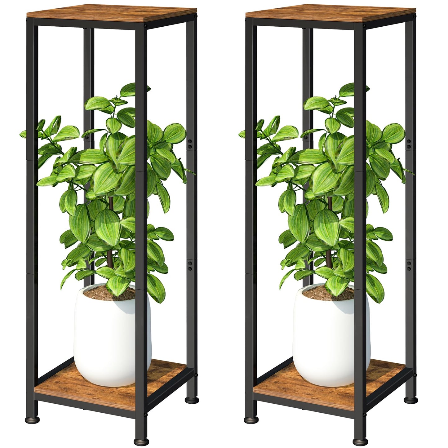 Lilybud--lily 2-Pack Plant Stand Indoor, 41'' Extra Tall Wood Plant Stands Heavy Duty Pedestal Stand for Indoor Outdoor, Modern Corner Flower Stand for Patio, Living Room, Balcony