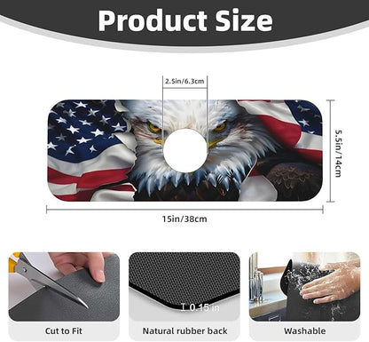 American Eagle Flag Kitchen sink faucet pad, strong water absorption, anti slip