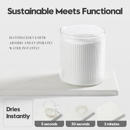 2PCS Diatomite Marble Stone Drying Mat
