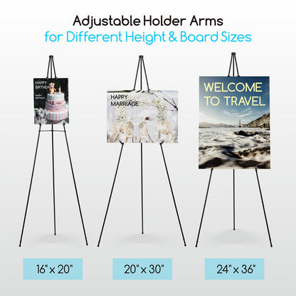 MEEDEN 6Pcs Easel Stand for Sign: 63" Art Metal Easels for Display with Bag - Portable Foldable Instant Tripod Easel Sign Stand for Wedding, Painting Canvas, Presentations, Posters