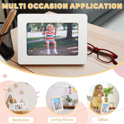 SAYAYA 40 PCS Unfinished Wood Picture Frames Bulk 4x6, DIY Wooden Photo Frames for Crafts, Solid Wood Blank Picture Frames for Painting, Ideal for Classroom Projects, Party Decor, Mother’s Day Gifts