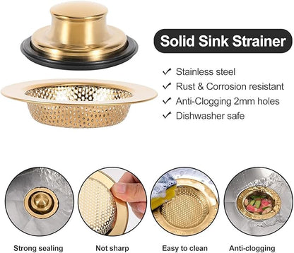 RQYEKDO Kitchen Sink Strainers Sink Stopper Kits, Stainless Steel Sink Drain