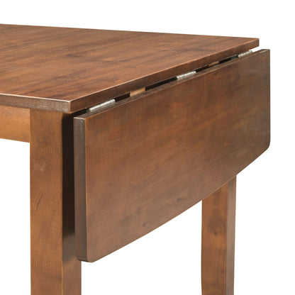 LUMISOL Farmhouse 3-Piece Drop Leaf Dining Table Set with 2 X-Back Chairs, Space-Saving Wood Table and 2 Chairs, Extendable Kitchen Table Set, Walnut