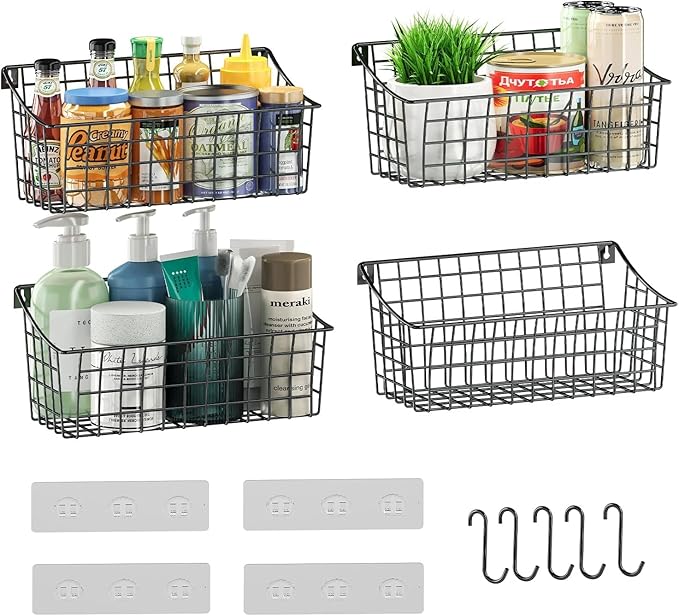 Sonyabecca 4 Pack Hanging Wall Basket