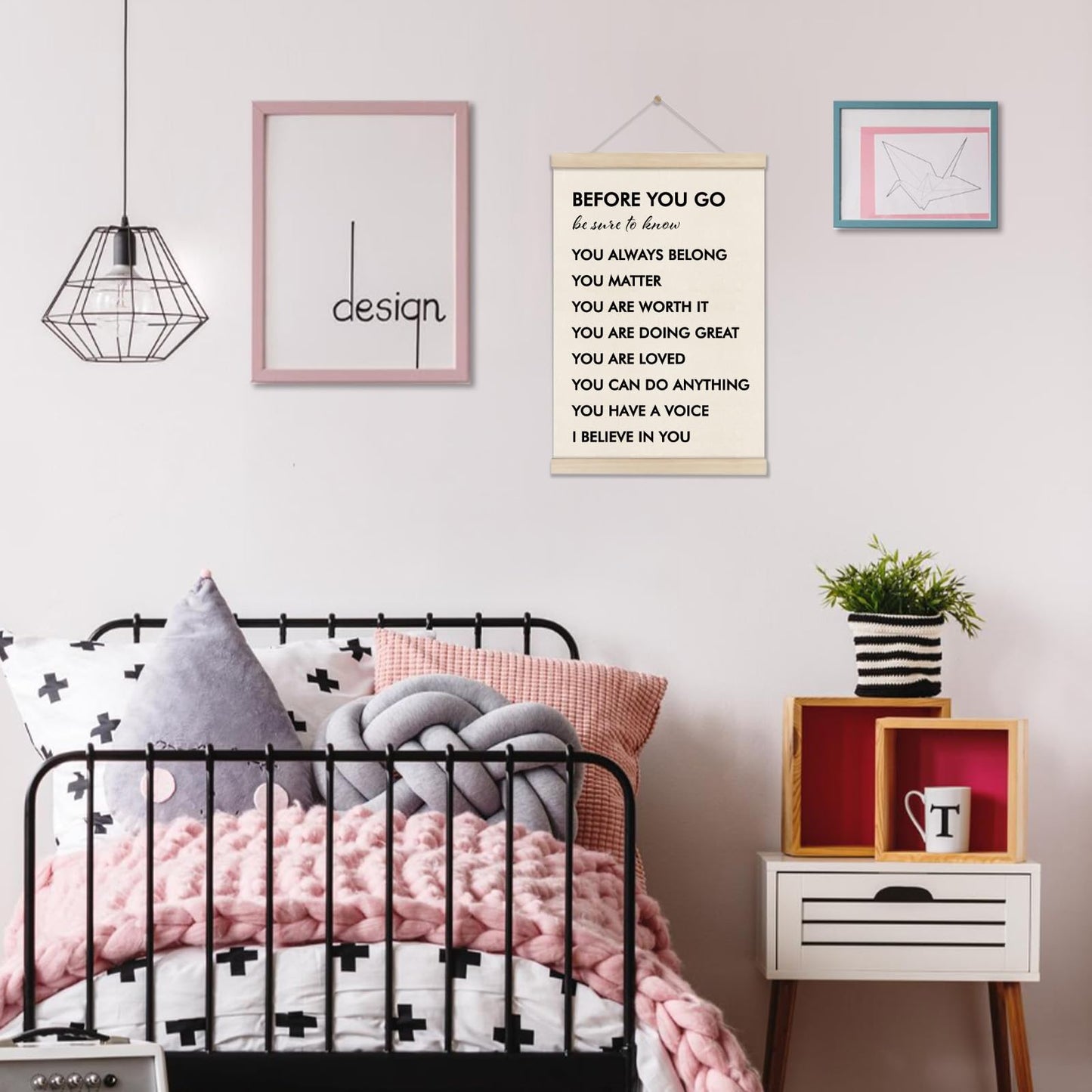 DOI-LANEE Positive Affirmations Wall Decor, Inspirational Motivational Office Wall Art, Therapist Office Decor, Mental Health Posters for Classroom School Counseling 16x12 inch