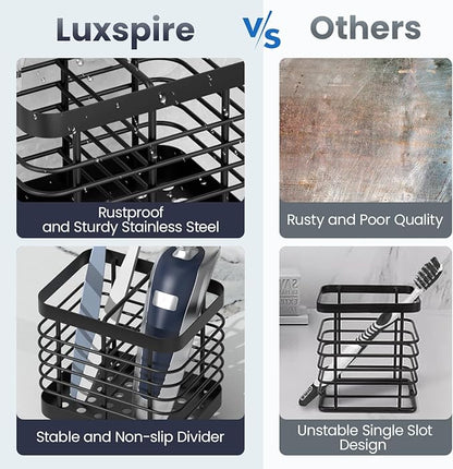 Luxspire Toothbrush Holders for Bathroom, Stainless Steel Electric Toothbrush