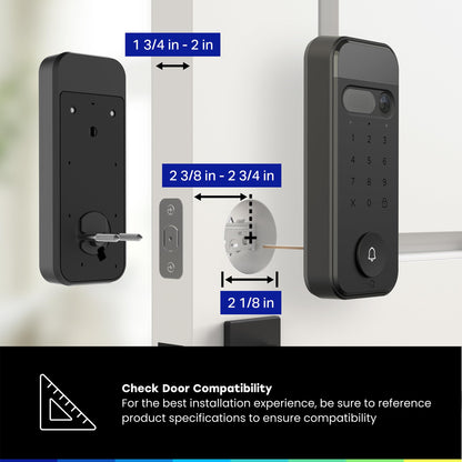 myQ Secure View™ 3-in-1 Smart Lock with 2K HDR Video Doorbell Camera, Face Access, Fingerprint Access, PIN & App Control — Intelligent Entry with Built-in Camera, Color Night Vision & Two-Way Audio