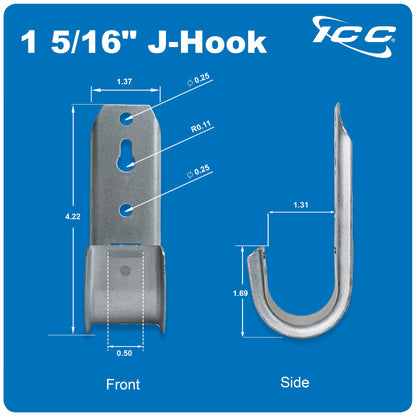 ICC 1 5/16" Wall Mount J-Hook in 25 Pack