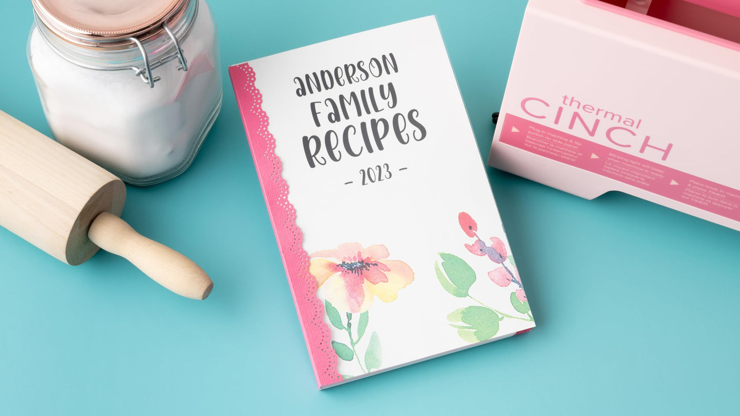 We R Memory Keepers Thermal Cinch Binding Machine Pink 12 Inch, Includes Thermal Book Binding Machine, Book Spines, and Clips, Create DIY Journals, Notebooks, Scrapbooks, Photo Books, and Documents