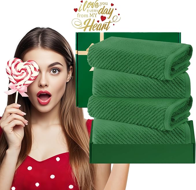 Green Hand Towels for Bathroom