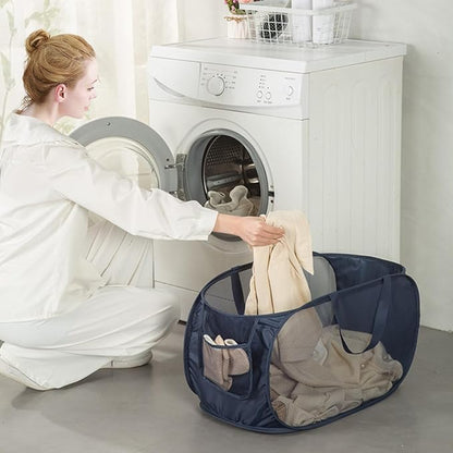 HONOMA Sturdy Mesh Laundry Hamper Basket Bag, Pop up Basket