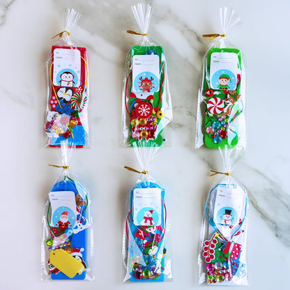 Winlyn 36 Sets Christmas Craft Kits Winter Crafts DIY Holiday Bookmark Ornaments Decorations Art Sets Festive Snowmen Reindeer Foam Stickers Arts and Crafts for Kids Classroom Activities Party Favors