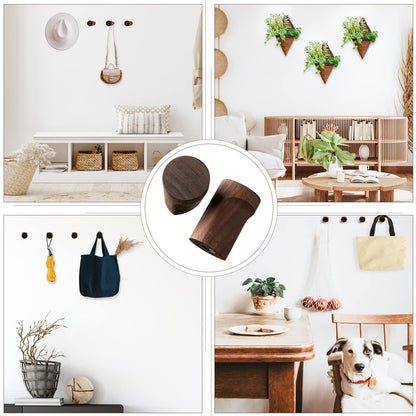 Roowest 12 Pack Walnut Wood Wall Hooks Natural Wooden Coat Hooks Wall Mounted Handmade Rustic Decorative Modern Hanging Backpack Hanger for Towel Mug Clothes Holder Heavy Duty Entryway Peg