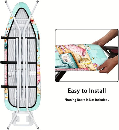Nuxovilar Floral Sewing Machine Pattern Ironing Board Cover, 15×54 inch