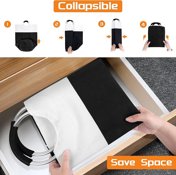 BlissTotes 90L Laundry Basket, Freestanding Laundry Hamper, Collapsible Dirty