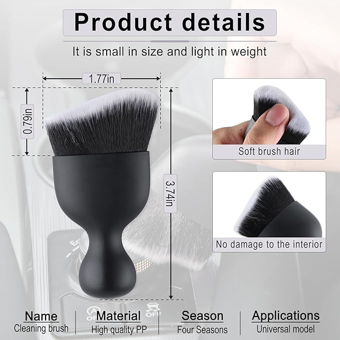 GaRhomxy Car Detailing Brushes, Car Interior Dust Sweeping Soft Brush, Soft