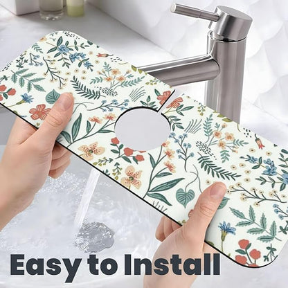 2Pcs Dish Drying Mats Faucet Mats Sets Large Size Coffee Mats Sink Faucet Mat