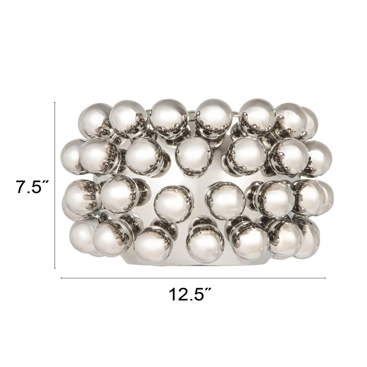 Bloomingville Stoneware Planter with Balls, Chrome Finish