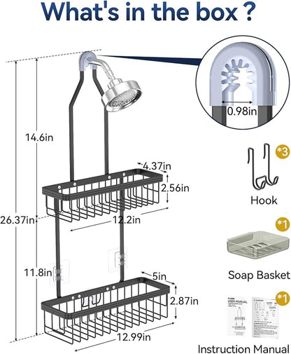YASONIC Shower Caddy Hanging, Never Rust Shower Organizer Hanging, Aluminum