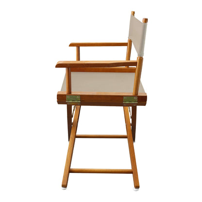 American Trails Extra-Wide Premium 18" Director's Chair Mission Oak Frame with Natural Canvas