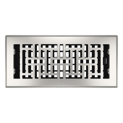 Decor Grates AJH410-NKL Floor Register, 4" x 10", Nickel